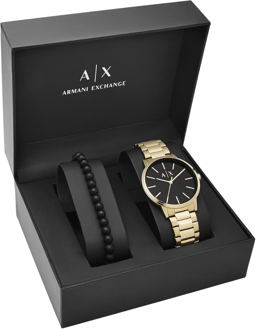 A|X Armani Exchange Men's Watch with Three-Hand Analog Display and Stainless Steel or Leather Band, Watch for Men