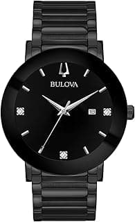Bulova Men's 3-Hand Quartz Watch with Diamond Dial and Edge to Edge Crystal