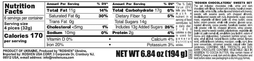 Roshen Assortment "Chocolateria" Candy Gift Box (194gr/6.84oz)