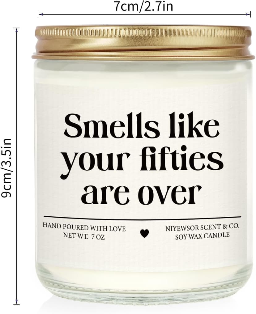 Niyewsor 60th Birthday Gifts for Women Men, Sixty Birthday Candle, 1965 60th Birthday Decorations for Woman Men, 60 Year Old Bday Gifts for Friends, Sister, Mom, Dad, Handmade, 7oz