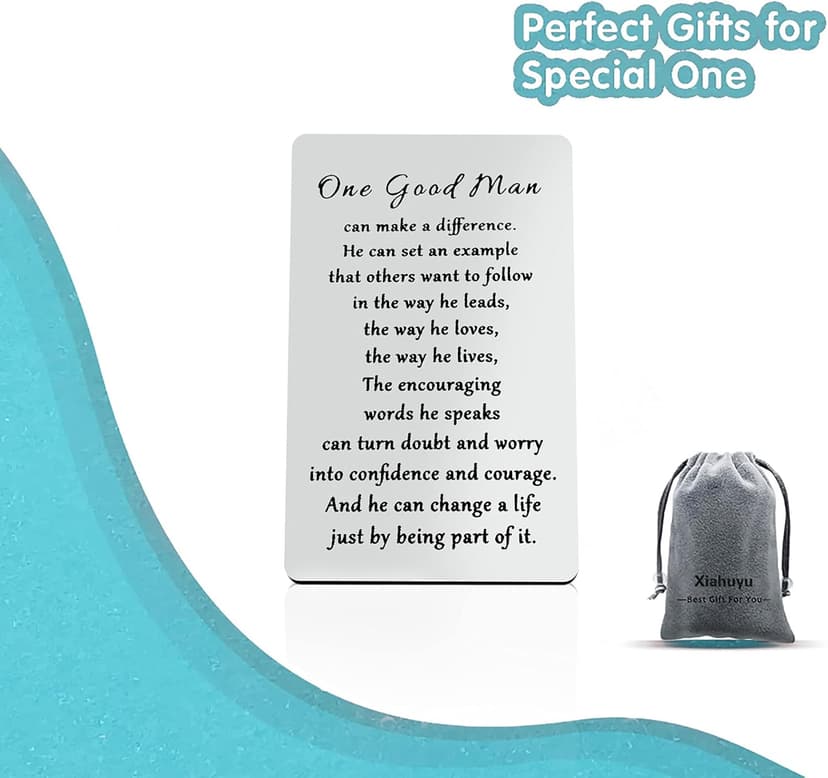 Xiahuyu Engraved Wallet Insert Card for Boyfriend Fiance Husband Good Man can Make a Difference Valentines Day Gifts Christmas Birthday Gifts Fathers Day Gift for Men Husband Uncle Dad Son Brother