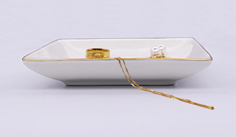 NZY Thank You Present for Women Best Friends-Appreciation,Birthday,Christmas Gifts for Women Best Friends-Ceramic Jewelry Tray Trinket Holder Ring Dish-Thank You Gifts for Being a Part of My Journey