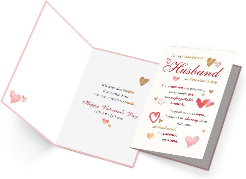 OJsensai Valentine’s Day Card for Wondful Husband, Valentines Decorations Gifts Ideas from Wife