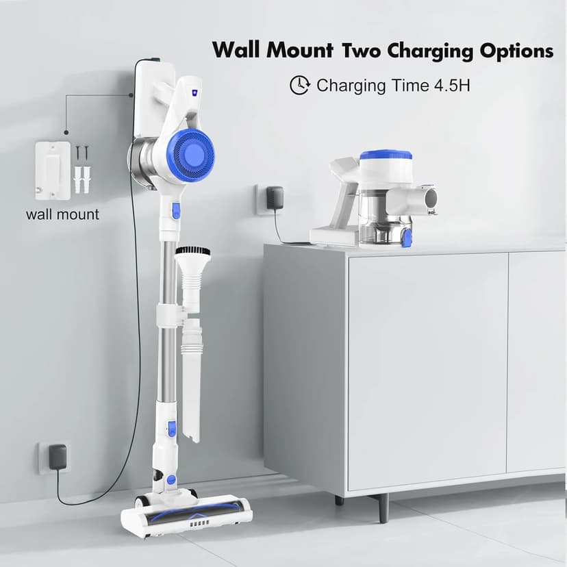 Cordless Vacuum Cleaner for Home, 23KPa Powerful Suction, Anti-Wrap Brush Roll & 5 LED Lights for Dark Corners, 35-Min Runtime, 2.6lb Lightweight Stick Vacuum for Hardwood