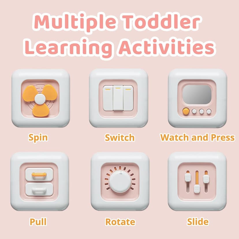 Busy Cube Toys for 1 Year Old Girl Gifts, Montessori for Baby Girl, Travel Sensory Toys for Toddlers 1-3, Learning Fine Motor Skills| 1st Birthday Girl Gifts 12 Months +