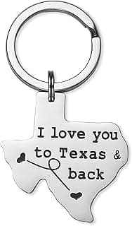 Texas Keychain Long Distance Relationships Gifts I Love You to Texas and Back