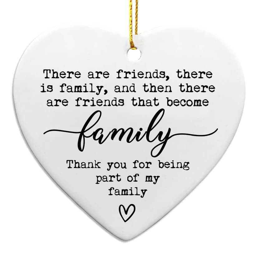 There Are Friends There Is Family, Friends Plaque, Ceramic Heart Gift, Unique Friendship Gift For Best Friend, Ceramic Hanging Heart, Gift For Friend, Christmas Gift