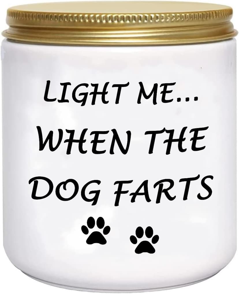 BFJLIFE Funny Gifts for Women Unique Dog Mom Dog Lovers Christmas Birthday Gifts for Her Sister Best Friend Girlfriend Wife Stocking Stuffers Light Me When Farts Lavender Scented Soy Candles