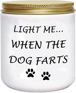 BFJLIFE Funny Gifts for Women Unique Dog Mom Dog Lovers Christmas Birthday Gifts for Her Sister Best Friend Girlfriend Wife Stocking Stuffers Light Me When Farts Lavender Scented Soy Candles