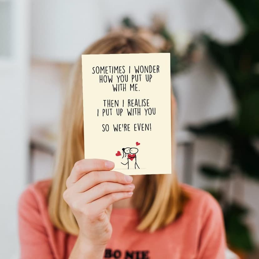 Cheerin Funny Greeting Card with Envelope - Anniversary Card - Romantic Birthday Card - Hilarious Gifts for Him Her Girlfriend Boyfriend Wife Husband