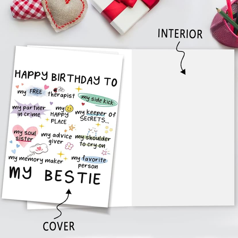 Funny Birthday Card for Women Sister, Happy Bday Gifts for Bestie, Bestie & Friendship Birthday Card