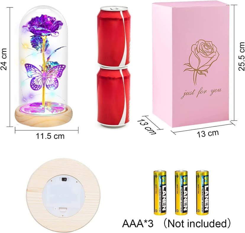 QUNPON Mothers Day Rose Gifts for Mom Flowers Rose Gifts for Women,Birthday Gifts for Women,Purple Butterfly Flowers for Mom Mother Day Flower Gifts from Daughter Son,Gift for Sister,Her,Grandma,Wife