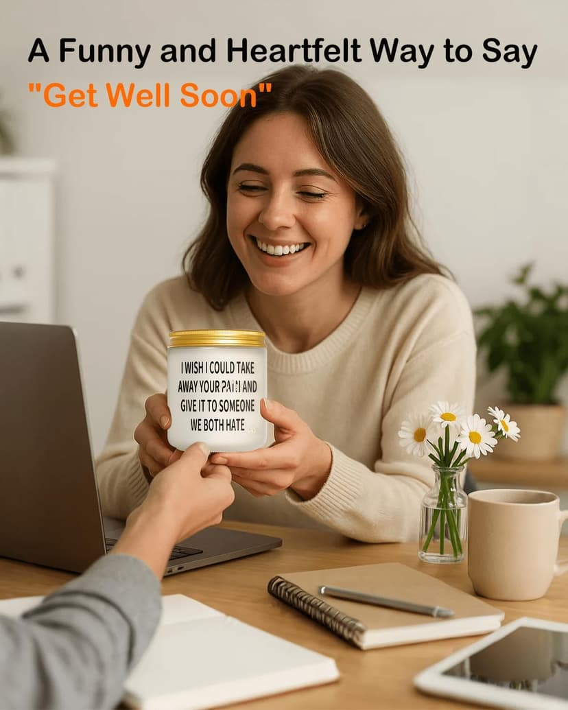 Get Well Soon Gifts for Women Men, Funny Present for Her Him After Surgery, Feel Better Candle Gift for Mom Sick Friends, Recovery, Sympathy, Cancer Comfort, Grieving, Divorce, Thinking of You Gift