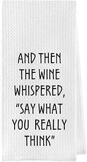 Wine Lovers Dish Towel - Funny Wine Gifts Decorative Waffle Weave Kitchen Towels, Tea Towel, Hand Towel, Housewarming Gift (16×24 Inches)