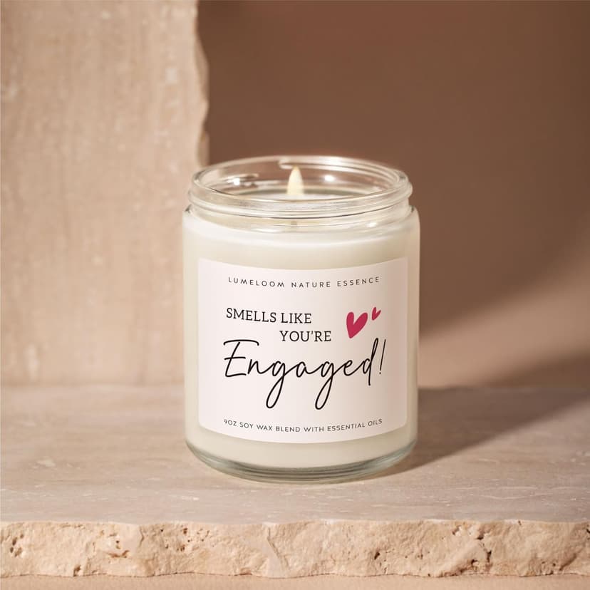 Engagement Gifts for Couples, Women, Her, 9oz Lavender Scented Soy Wax Candle, Bride Gifts for Women, Newly Engaged Couples, Fiance, Engagement, Engaged, Bride Candle