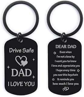 Gifts for Dad from Daughter Son, Drive Safe Keychain Dad Christmas Gift Stocking Stuffers for Birthday Thanksgiving Father's Day Gift for Husband from Wife
