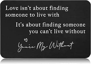 Valentine’s Day Gift for Boyfriend Husband Hubby Fiancé From Girlfriend Wife-Sentimental Engraved Wallet Insert Card Decor -Love Isn't About Finding Someone-Wedding Christmas Birthday Gifts for Men