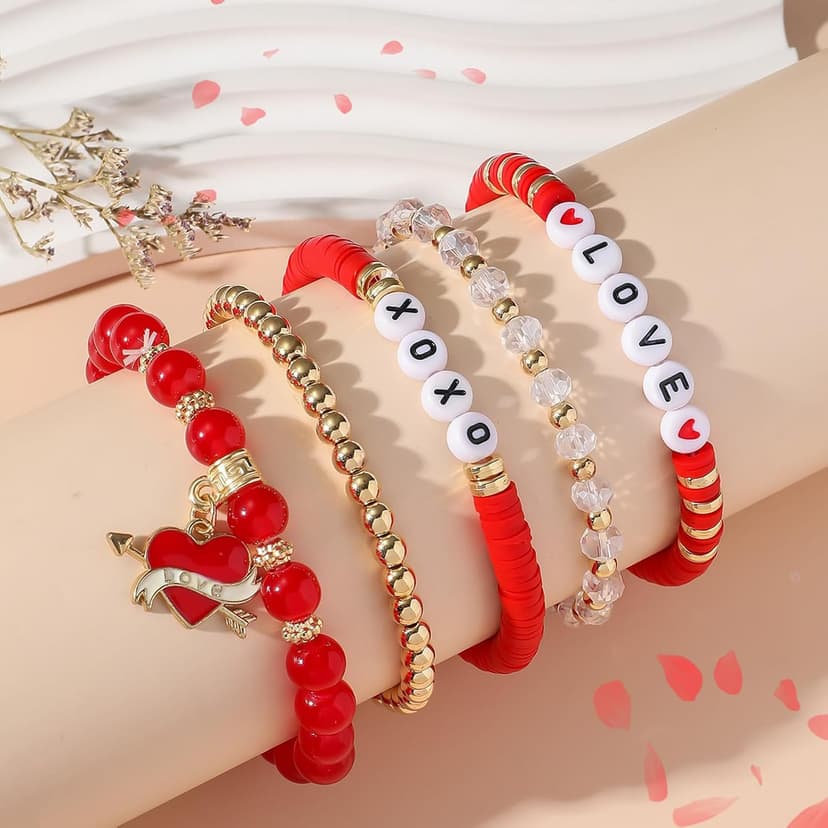 Valentines Gifts For Her - Love Heart Bracelets for Girlfriend, Lover, Best Friends, Wife, Women
