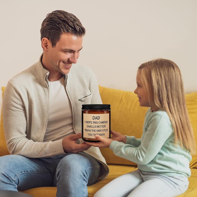 Father's Day Gifts for Dad Who Wants Nothing or Who Have Everything, Fathers Day Grandpa Bonus/Step Dad Gifts from Daughter Son Kids, Funny Gag Gift for Dads, Men Birthday Gift Ideas, Lavender Candle