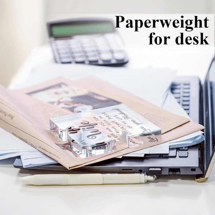 LukieJac Gifts for Wife - Romantic Gifts for Her Acrylic Puzzle Piece Plaque for Wife Birthday, Wedding Anniversary, Valentines Day, Mothers Day Presents Home Desk Decor - 4.7 x 3.9 Inch