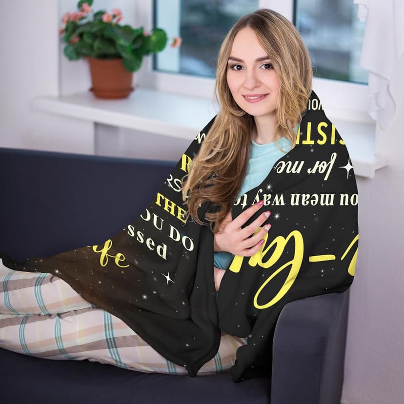 puekrtoa Christmas Sister in Law Birthday Gifts, Xmas Gift for Sister in Law for Women, Best Sisters-in-Law Wedding Gift Ideas, Sisters in Law Throw Blanket 60"X50"