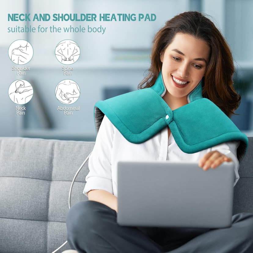 Neck Shoulder Heating Pad Gift for Back Pain Relief, Electric Weighted Heat Pads for Cramps, Leg and Foot, Gifts for Christmas, Mothers Day, Fathers Day, Birthday, Women, Men, Mom, Dad