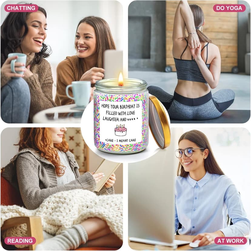 Funny Birthday Gifts for Women Sister Friend Female,Rude Birthday Anniversary Gag Gift for Women, Unique Sprinkle Candle Gifts