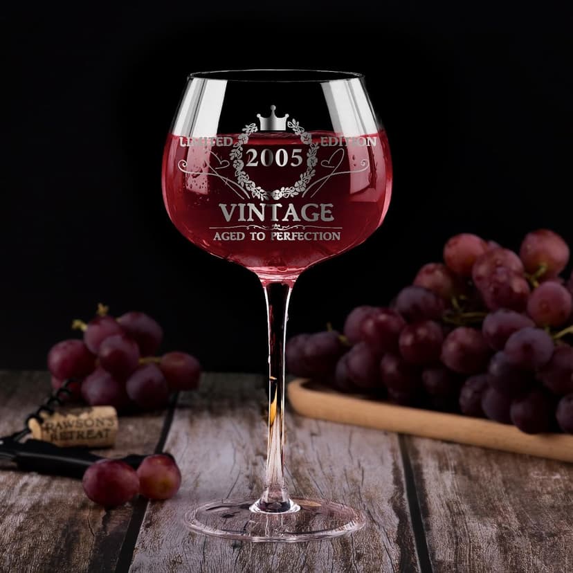 21ST Birthday Gifts for Her, Vintage 2004 Engraved 21st Wine Glass, 21 Year Old Birthday Decorations For Women, Funny 21 Bday Gifts Idea For Women, Friends, Daughter, Sister - Turning 21 Present