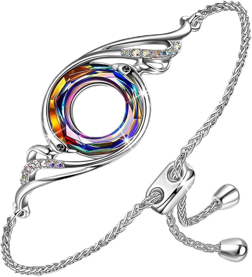 Kate Lynn ♥ Rise From the Ashes Phoenix Bracelet Made with Crystals from Austria, Adjustable Slider Bracelet for Women, Packaged with Jewelry Box, Birthday Gift for Women, Symbol of Luck and Renewal