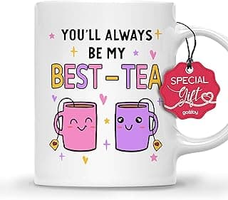 Gossby Friend Coffee Mug - BEST-TEA - Gifts for Best Friend Women - Christmas Friendship Gift for Female Friend - Best Friends Birthday Gift - Besties BFF Gifts - 11oz White Ceramic Cup