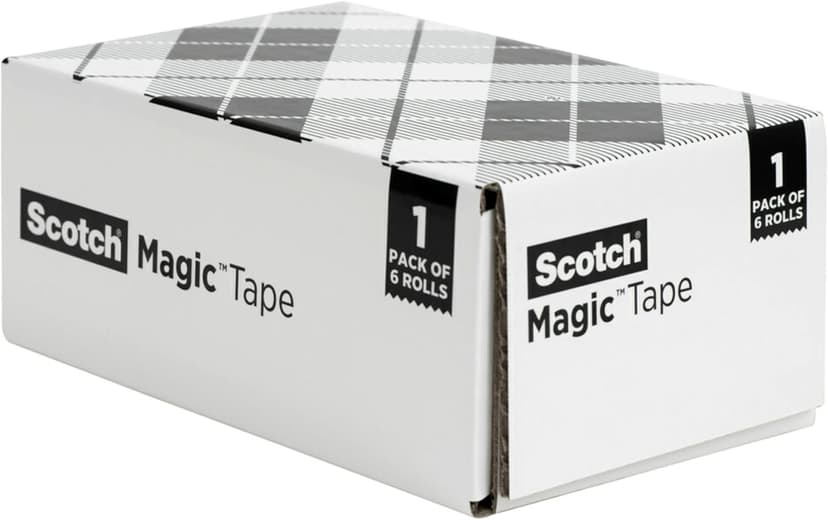 Scotch Magic Tape, Invisible, Home Office Supplies and Back to School Supplies for College and Classrooms, 6 Rolls with Dispensers