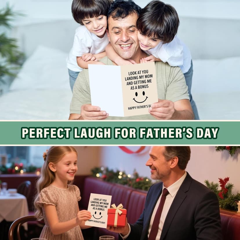 Step Dad Father's Day Gifts, Funny Fathers Day Card from Step Daughter Son Kids, Best Gag Gifts for Stepdad Bonus Dad Who Wants Nothing, Personalized Presents for Dads Father In Law Daddy Gift Ideas