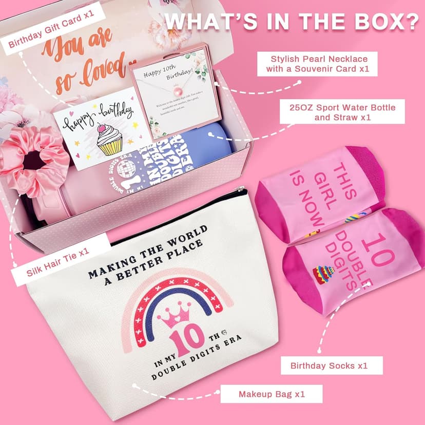 Gifts for 10 Year Old Girl, 10 Year Old Girl Birthday Gifts, 10th Birthday Gift for Girls Ideas for Daughter, Sister, Niece, Granddaughter, Popular Double Digits Birthday Gift for Teen Girls