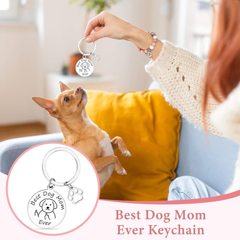 Dog Mom Gifts for Women Dogs Themed Gift for Dog Lovers Gifts for Women Gift for Dogs Owners Puppy Themed Basket - Drinking Cup Makeup Bag Candle Bracelets Keychain Socks