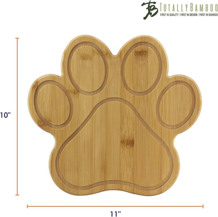 Totally Bamboo Paw Shaped Bamboo Wood Cutting Board and Charcuterie Board, Great Gift for Dog and Cat Lovers