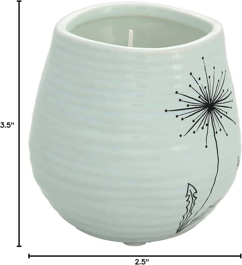 Pavilion Gift Company - 8 Oz Candle Holder - Green Ceramic Candle Jar with 100% Soy Wax Candle Serenity Scent "Smile And Make A Wish, Happy 50th" Ideal Gift for Loved Ones - Printed Text, Love Theme