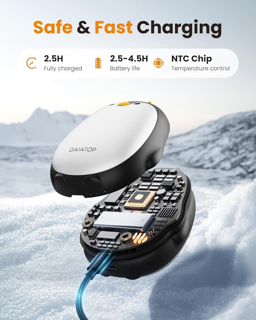 Gaiatop Magnetic Hand Warmers Rechargeable 2 Pack, 3 Settings Pocket-Sized Cute Penguin, Fast Hot Hands Reusable Portable Electric Heater for Camping Hunting Golf, Gifts for Women Men