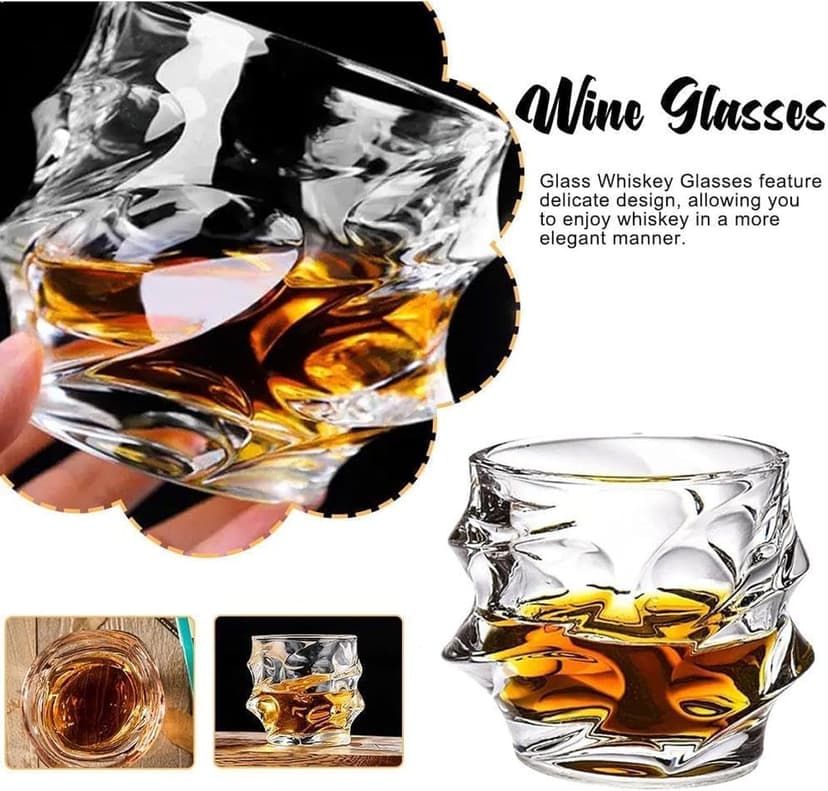 Whiskey Glasses Set of 5,Japanese Heavy Crystal Bar Glassware Old Fashioned Whiskey Glasses,Rocks Glasses Set Bourbon Gifts for Christmas for Father Men