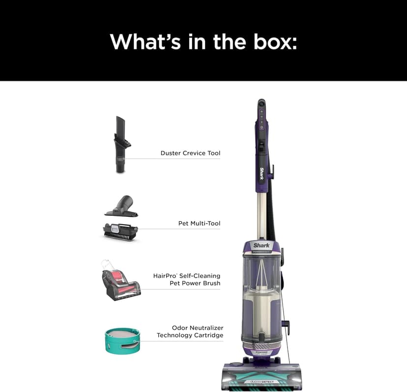 Shark POWERDETECT Upright Vacuum Cleaner with HEPA Filter, Heavy Duty Vacuum with Powerful Suction for Pet Hair Pickup, DuoClean Technology, Powered Lift-Away, Ideal for Carpets & Hardfloors, AZ4002