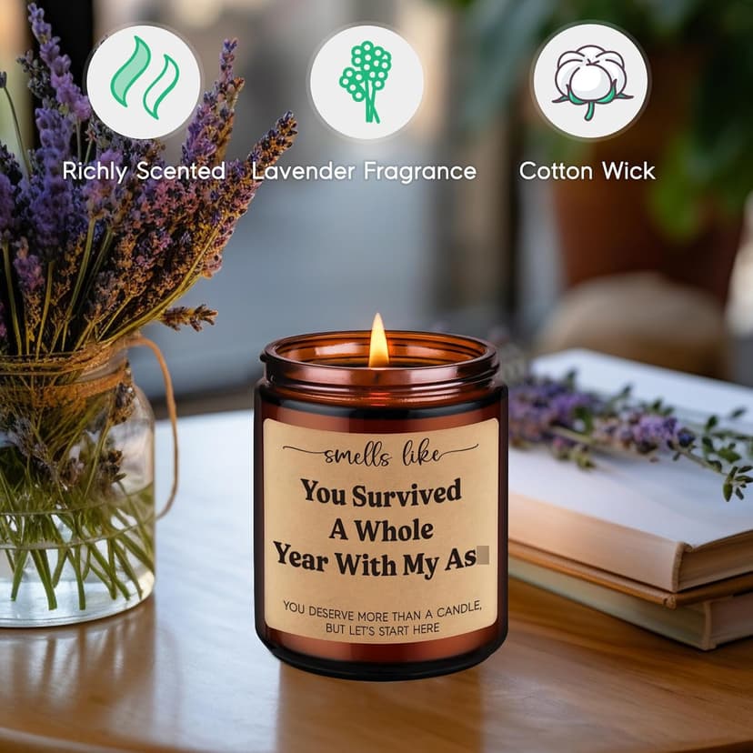 GSPY Scented Candle, 1st Anniversary Candle Gifts for Boyfriend, Girlfriend - 1 Year Paper Anniversary Happy Gifts for Couple, Him, Her - First, One Year Wedding Anniv. Presents for Husband, Wife