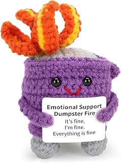 Appreciation Gifts for Her Emotional Dumpster Crochet Fire, Knitting Dumpster Doll, Funny Cheer Up Gag Gifts for Friends Birthday (Purple)