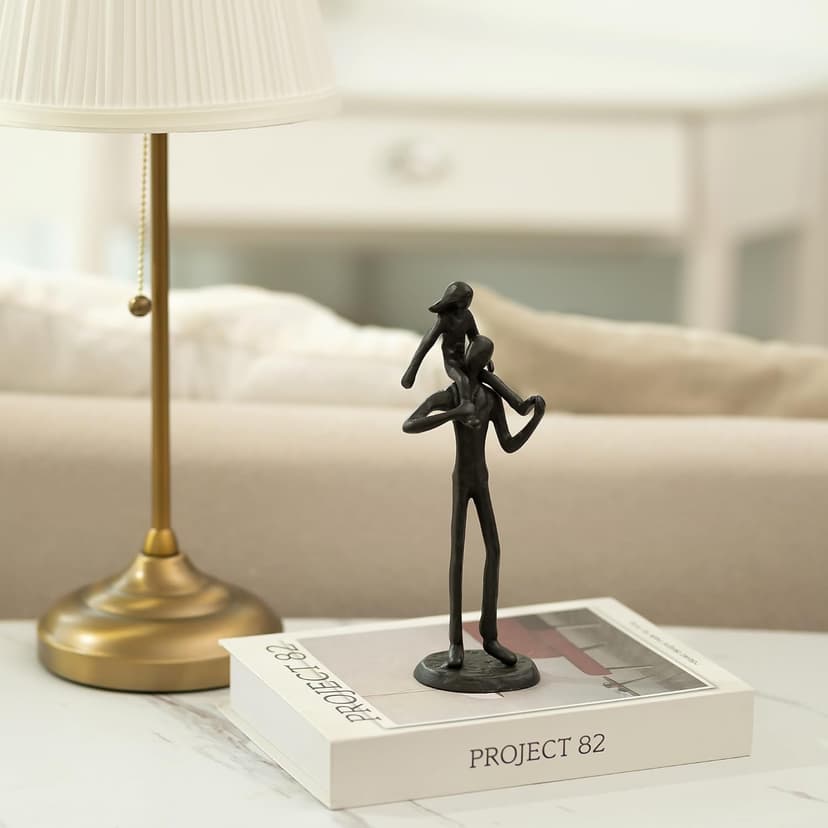 Sziqiqi Dad Gifts from Daughter: Dad Daughter Iron Figurine Father Daughter Decoration for Fathers Day Wedding Christmas Birthday Gifts Statue for Son Husband