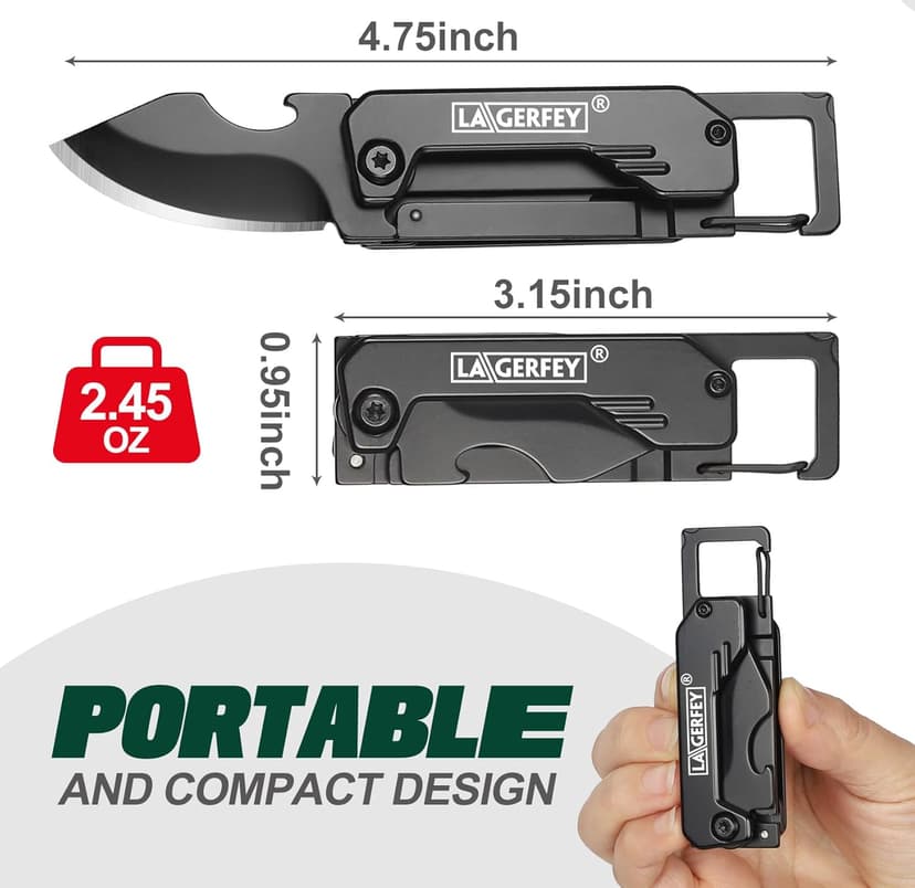 Stocking Stuffers for Men - Pocket Knife Gifts for Men, Keychain Multitool - Christmas Bulk Mens Gifts, Box cutter, Small Folding Knives for Everyday Carry - Edc Gadgets for Camping, Hiking, Fishing