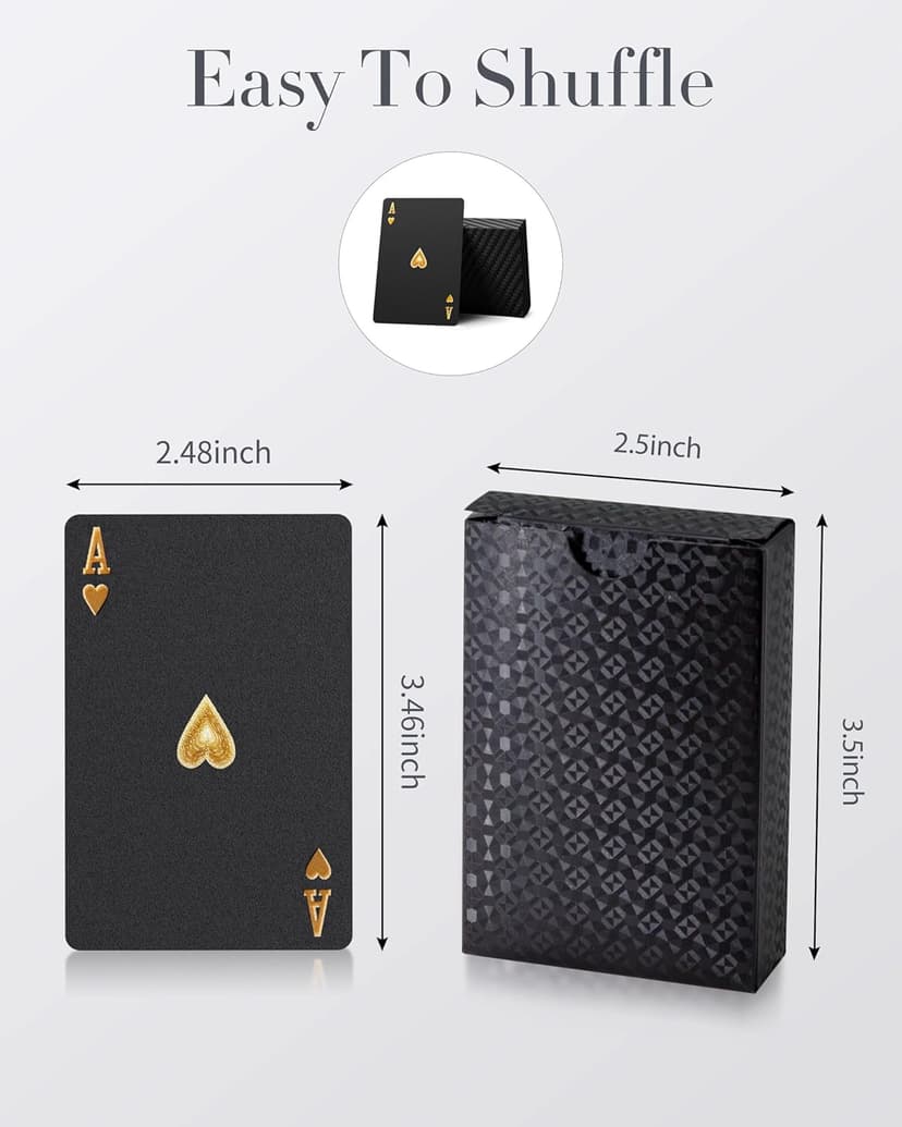 BIERDORF Diamond Waterproof Black Playing Cards, Poker Cards, HD, Deck of Cards (Black)