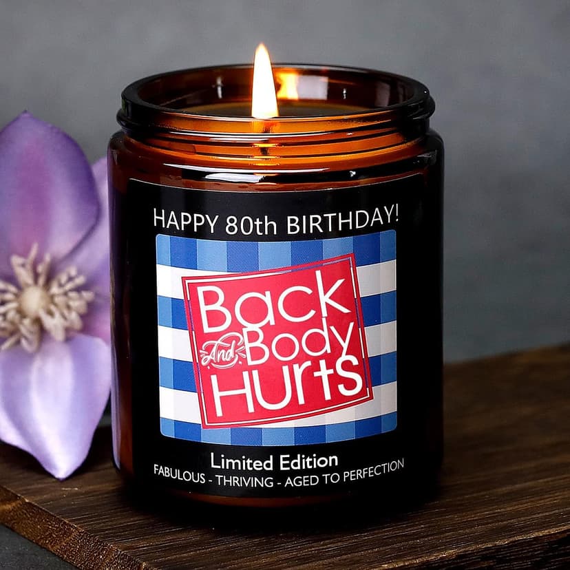 80th Birthday Gifts for Women, 80th Birthday Gifts for Men, Happy Decorations Scented Candles for Dad Mom Card Cake Topper Napkins Banner Balloons Party Best 80 Year Old Ideas