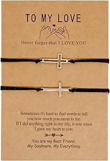 Couples Bracelets Matching Bracelets for Couples Relationship Bracelets for Bf and Gf Cross Bracelet for Best Friends for Him and Her Boyfriend Girlfriend Bracelets