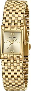 BOFAN Gold Watches for Women Luxury Ladies Quartz Wrist Watch with Stainless Steel Bracelet,Waterproof,Casual Fashion Square Dial.Band Adjustment Tool Included