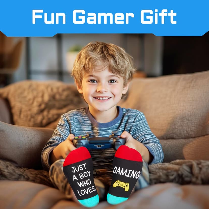 Gamer Gifts for Teens Boys - Baseball Hockey Football Basketball Gifts, Gaming Socks for Adult, Kids 4-18 Years