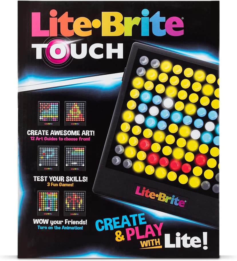 Lite-Brite Touch - Create, Play and Animate - Light Up Portable Stem Sensory Learning Toy, Creative Art Stem Toy for Girls, Boys, Unisex, Toddler, Holiday, Birthday, Gift, Ages 6+