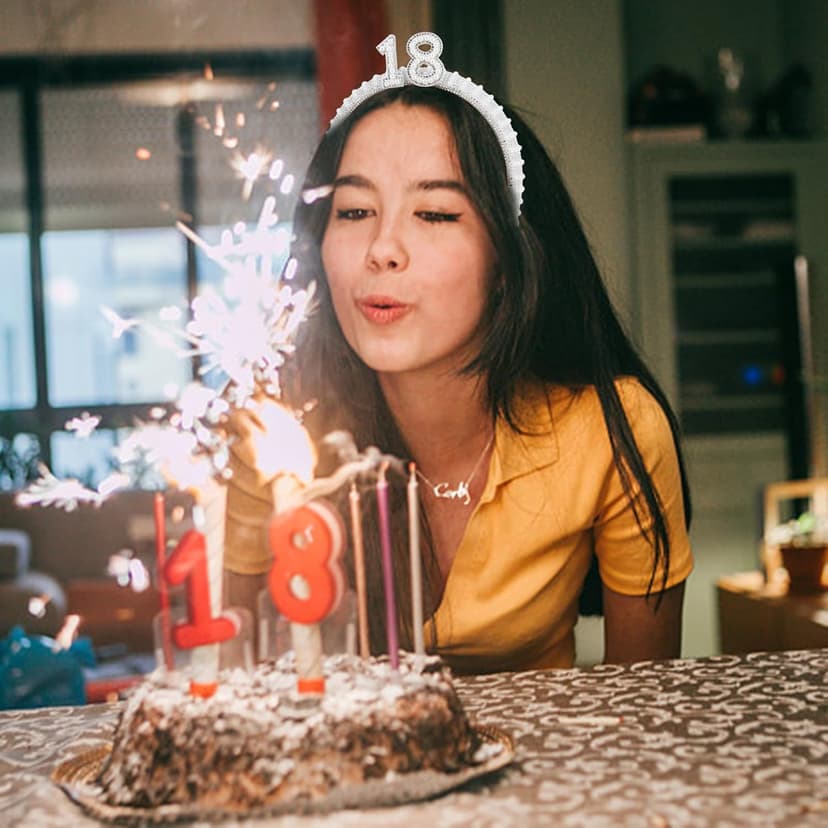 WHAVEL 18th Birthday Decorations for Girls - Happy 18th Birthday Headband - Girls Birthday Party Decorations